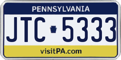 PA license plate JTC5333
