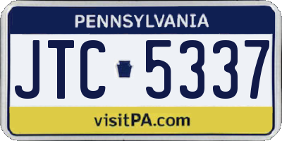 PA license plate JTC5337
