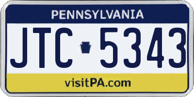 PA license plate JTC5343