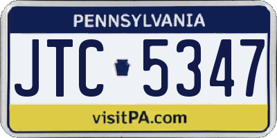 PA license plate JTC5347