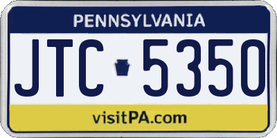 PA license plate JTC5350