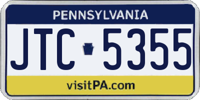 PA license plate JTC5355