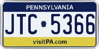 PA license plate JTC5366