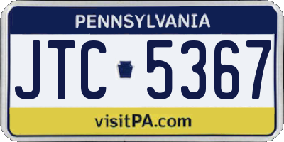 PA license plate JTC5367