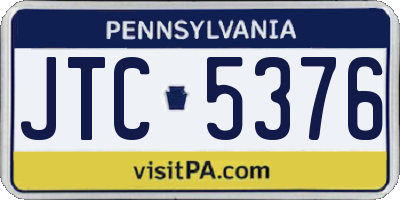 PA license plate JTC5376