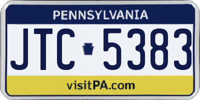 PA license plate JTC5383