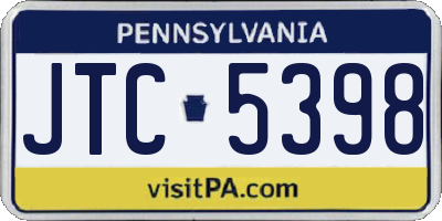 PA license plate JTC5398