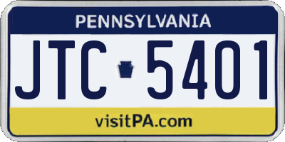 PA license plate JTC5401