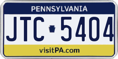 PA license plate JTC5404