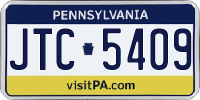 PA license plate JTC5409