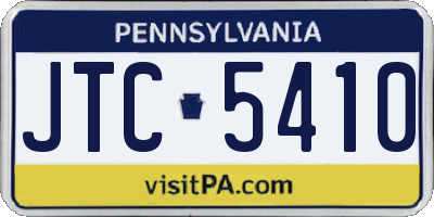 PA license plate JTC5410