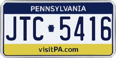 PA license plate JTC5416