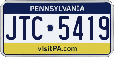 PA license plate JTC5419