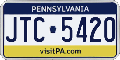 PA license plate JTC5420