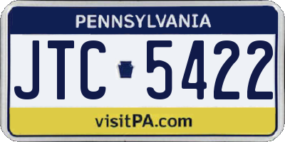 PA license plate JTC5422