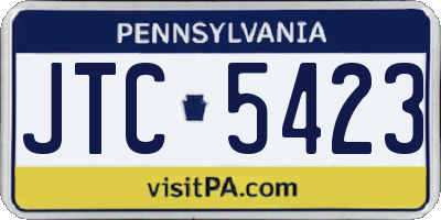 PA license plate JTC5423