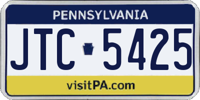 PA license plate JTC5425