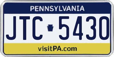 PA license plate JTC5430