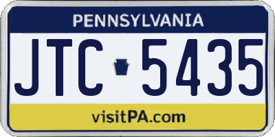 PA license plate JTC5435