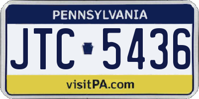PA license plate JTC5436