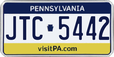 PA license plate JTC5442