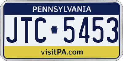 PA license plate JTC5453
