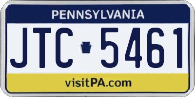 PA license plate JTC5461