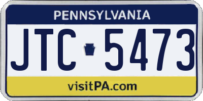 PA license plate JTC5473