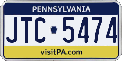 PA license plate JTC5474