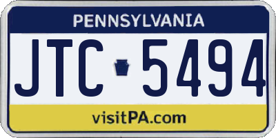 PA license plate JTC5494
