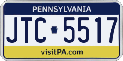 PA license plate JTC5517