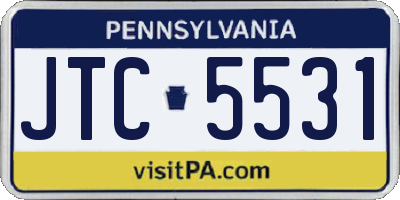 PA license plate JTC5531