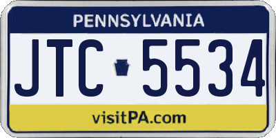 PA license plate JTC5534