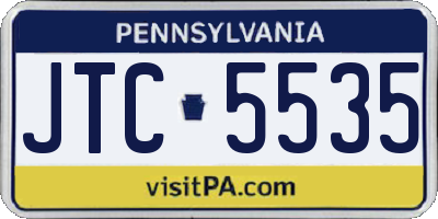 PA license plate JTC5535