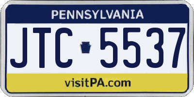 PA license plate JTC5537