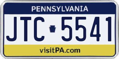PA license plate JTC5541