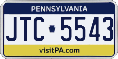PA license plate JTC5543
