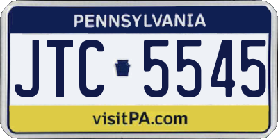 PA license plate JTC5545