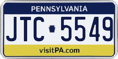 PA license plate JTC5549