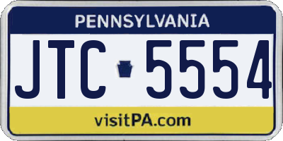 PA license plate JTC5554
