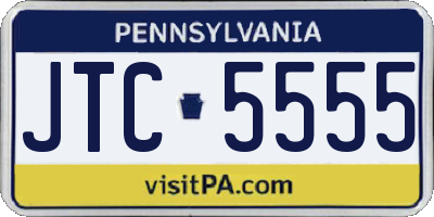 PA license plate JTC5555