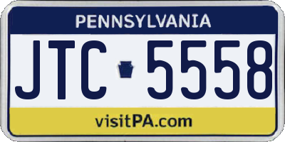 PA license plate JTC5558
