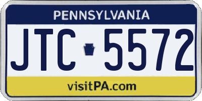 PA license plate JTC5572
