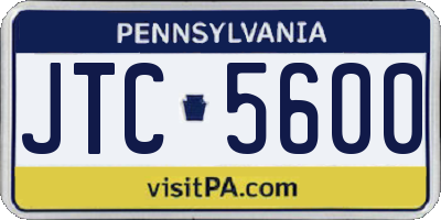 PA license plate JTC5600