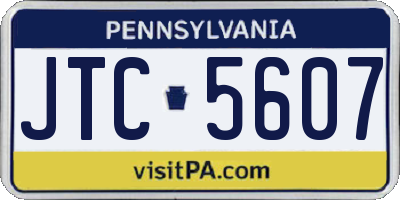 PA license plate JTC5607