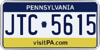 PA license plate JTC5615