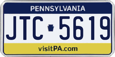 PA license plate JTC5619