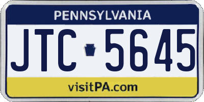 PA license plate JTC5645