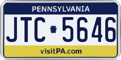 PA license plate JTC5646