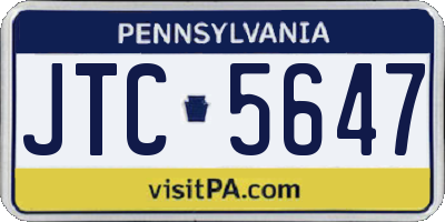 PA license plate JTC5647